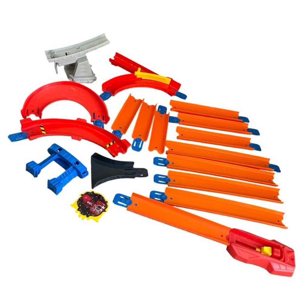 Hot Wheels Mattel Track Set Lot of 35 pcs Straights Curves Launcher